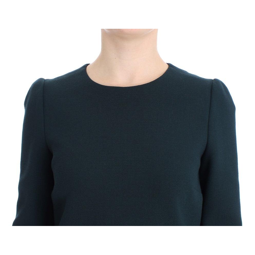 Green 3/4 sleeve wool blouse - coffeewithmee2