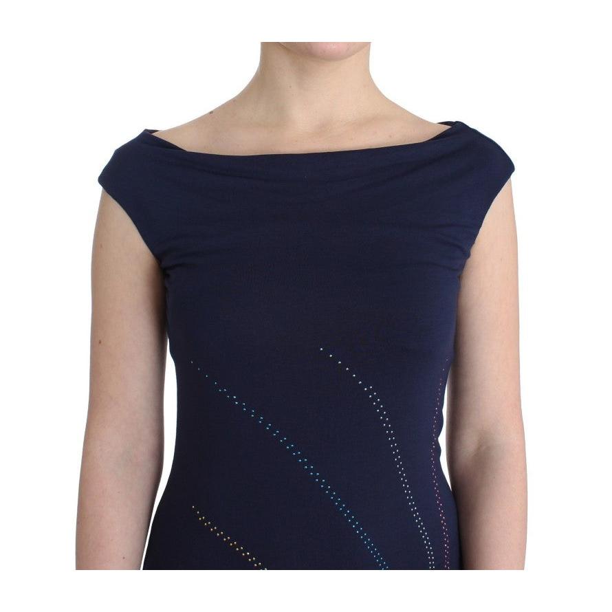 Blue embellished sheath dress - coffeewithmee2