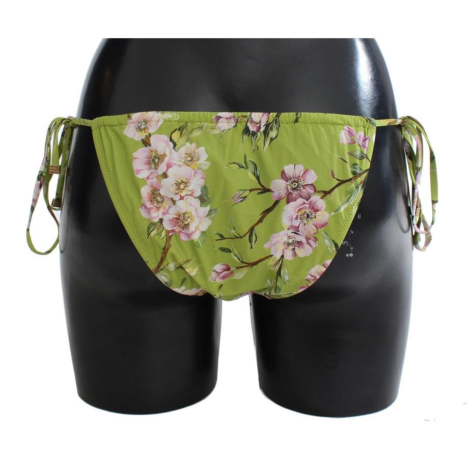 Green Floral Bikini Bottom Swimwear Beachwear - coffeewithmee2