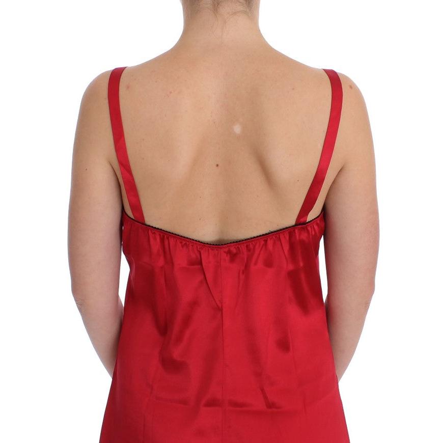 Red Black Silk Lace Dress Lingerie - coffeewithmee2