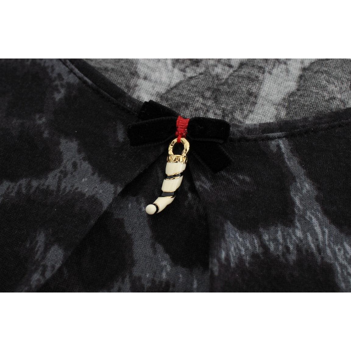 Gray Leopard Modal T-Shirt Blouse Top - coffeewithmee2