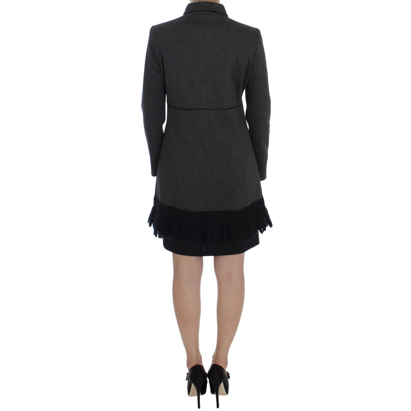 Gray Wool Button Collar Coat Jacket - coffeewithmee2