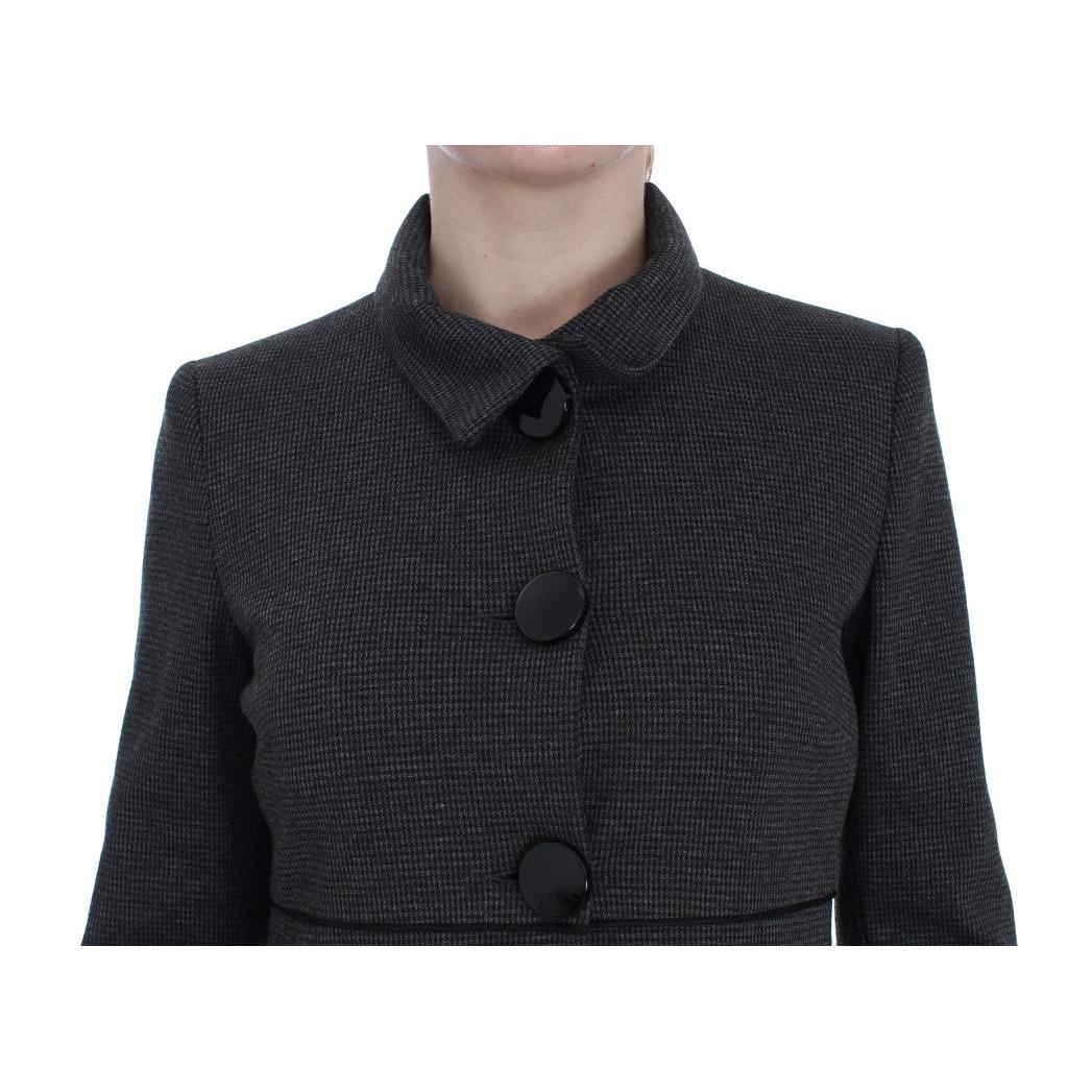 Gray Wool Button Collar Coat Jacket - coffeewithmee2