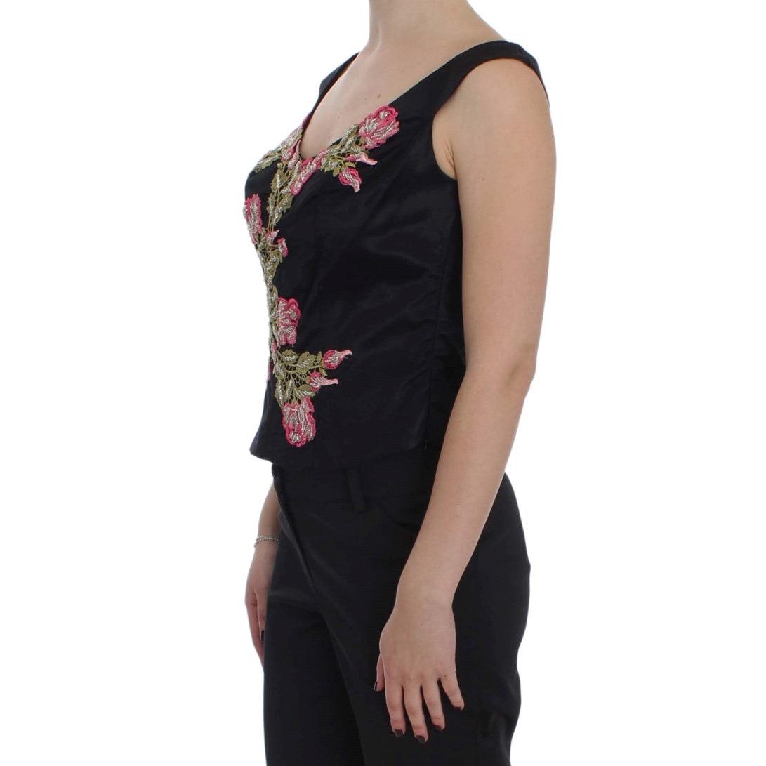 Floral Silk Stretch Tank Top - coffeewithmee2