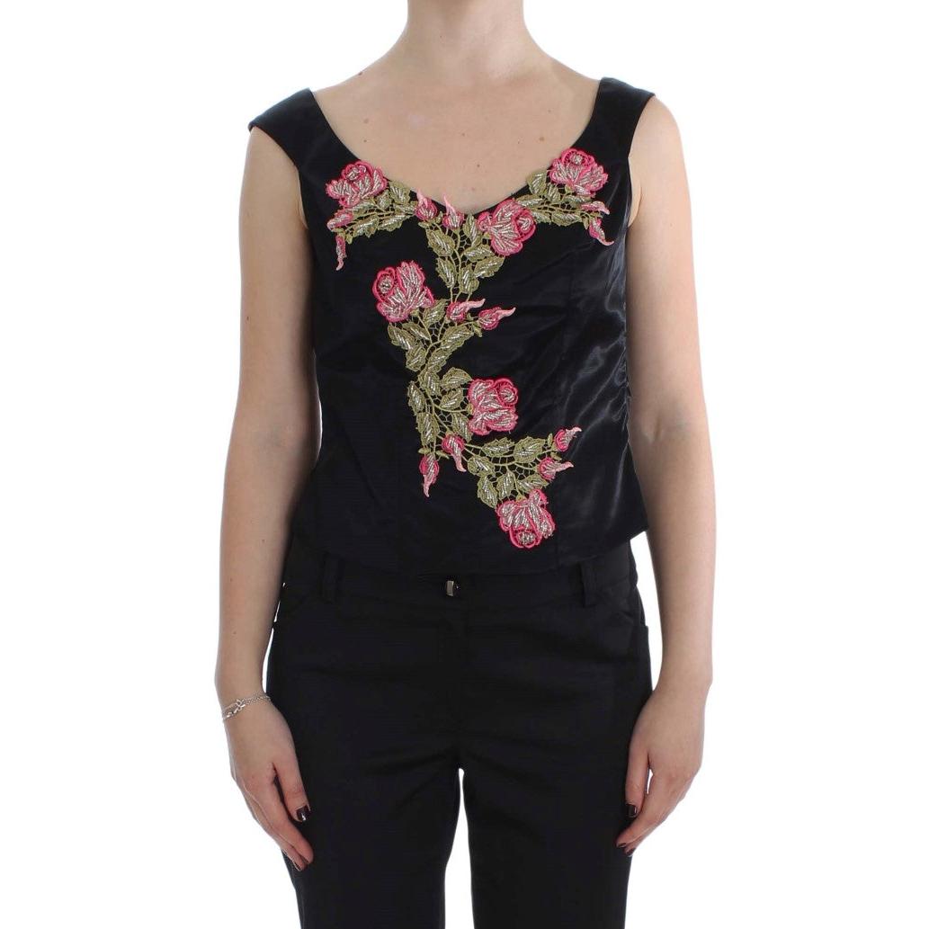 Floral Silk Stretch Tank Top - coffeewithmee2