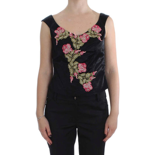 Floral Silk Stretch Tank Top - coffeewithmee2