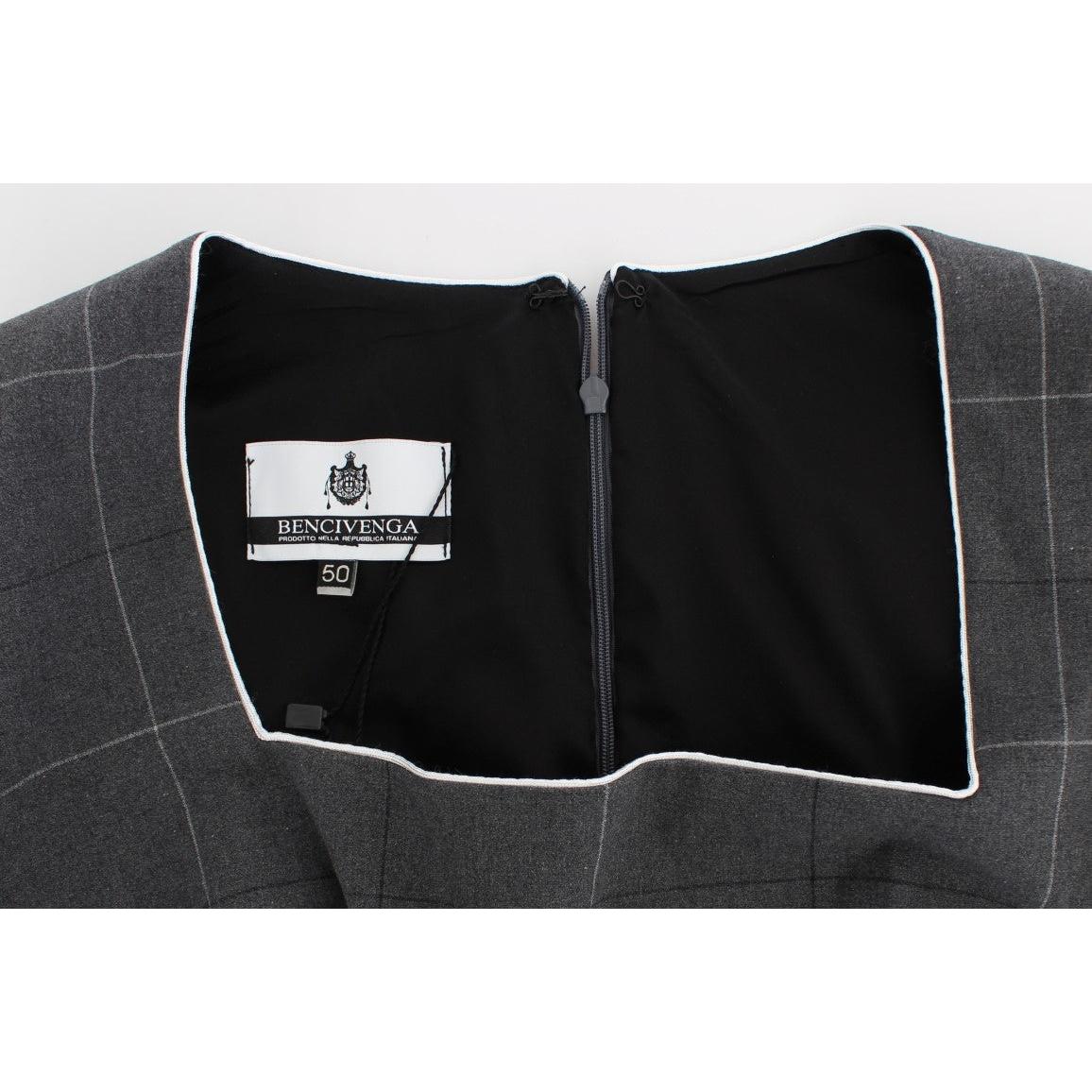 Gray Stretch Sheath Dress Suit Set - coffeewithmee2