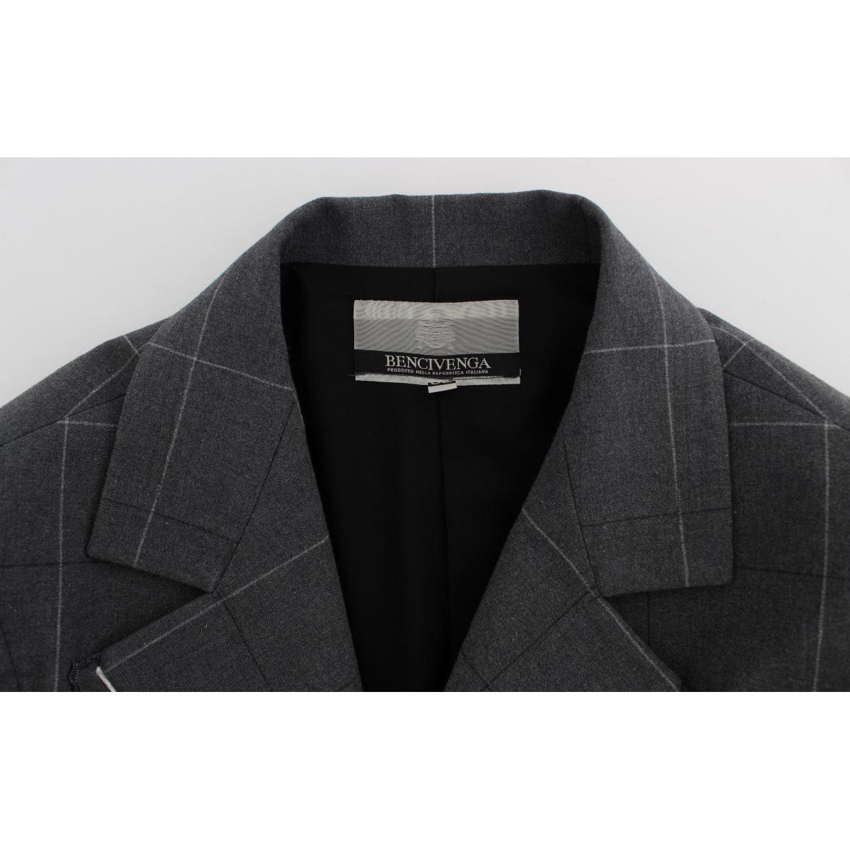 Gray Stretch Sheath Dress Suit Set - coffeewithmee2