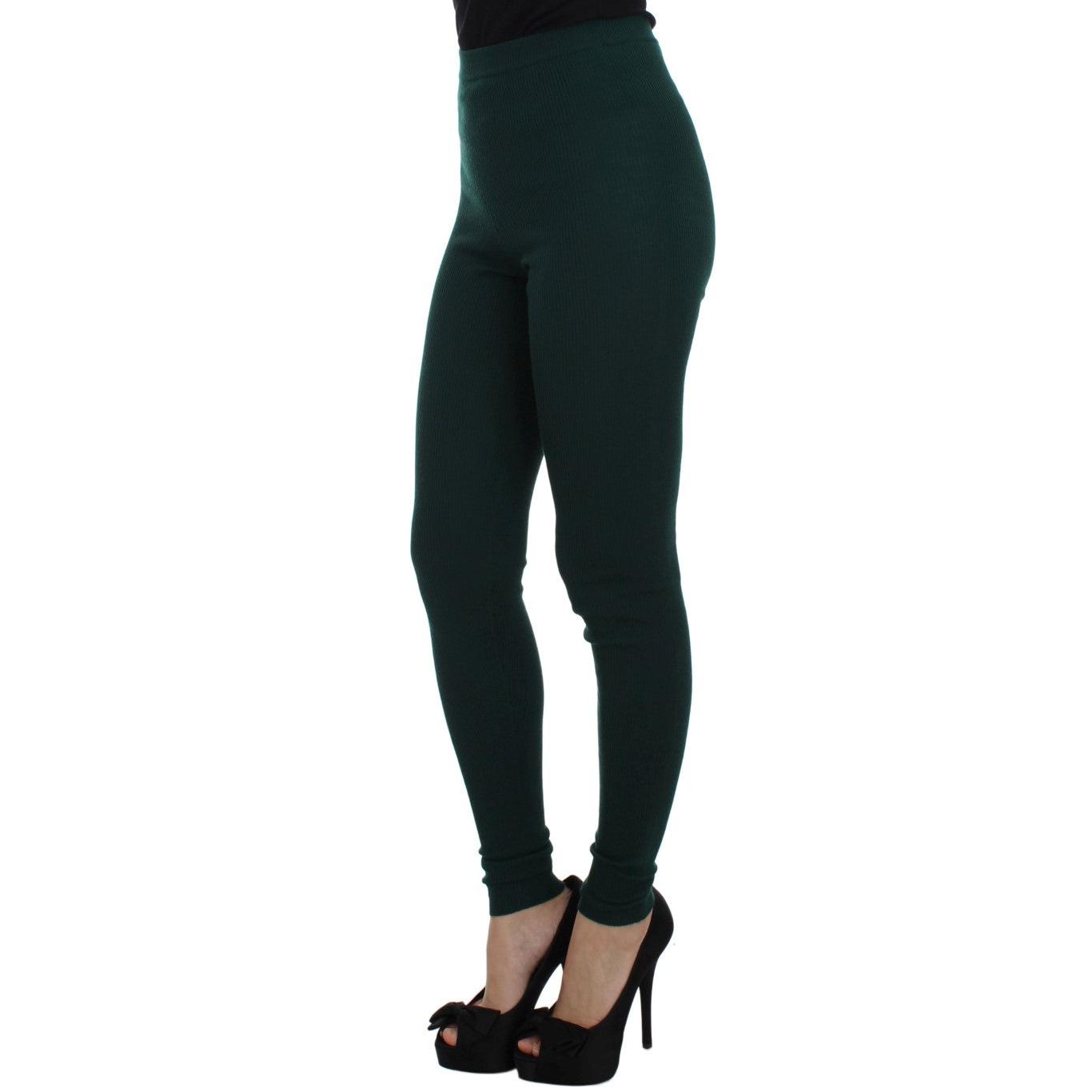 Green Cashmere Stretch Tights Pants - coffeewithmee2