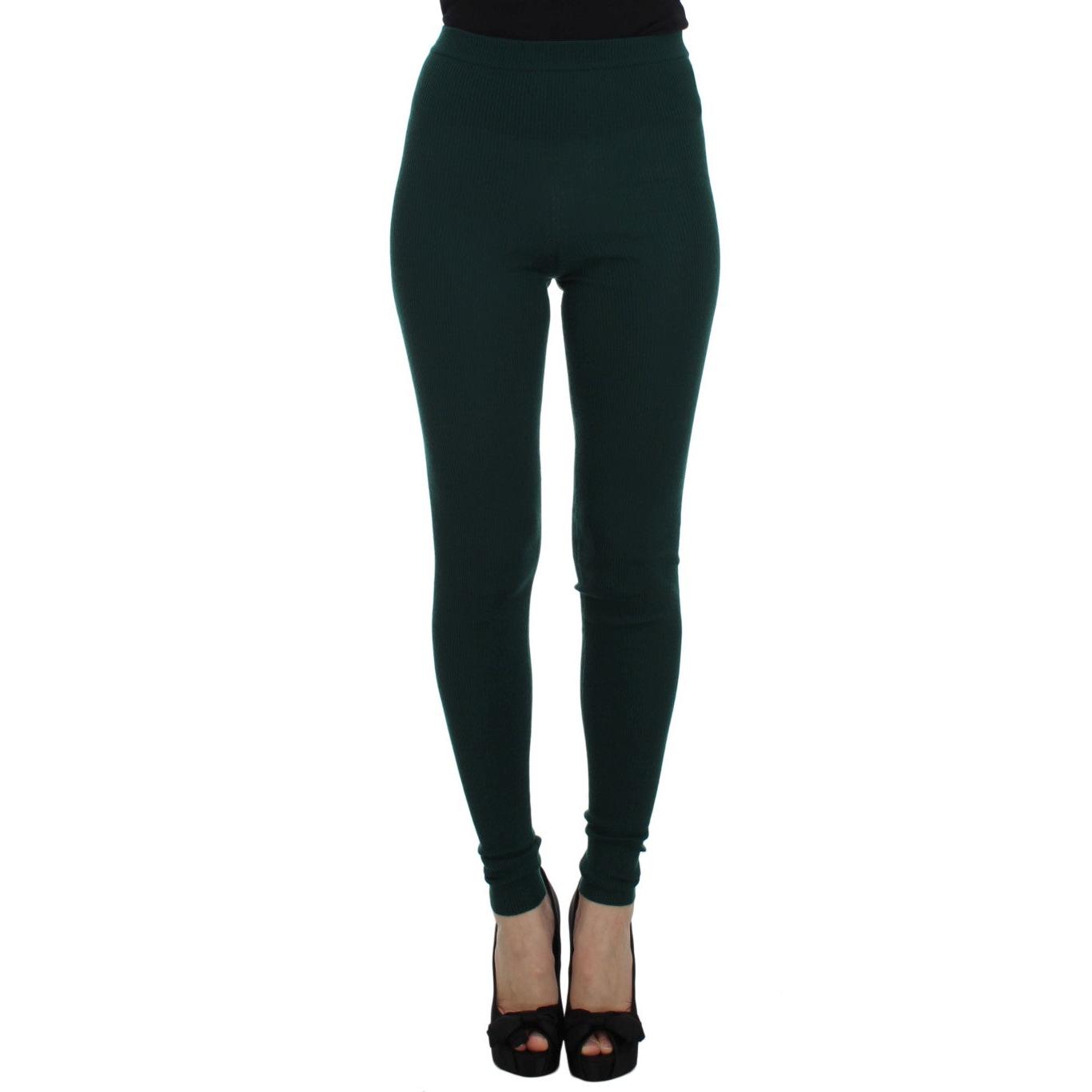 Green Cashmere Stretch Tights Pants - coffeewithmee2