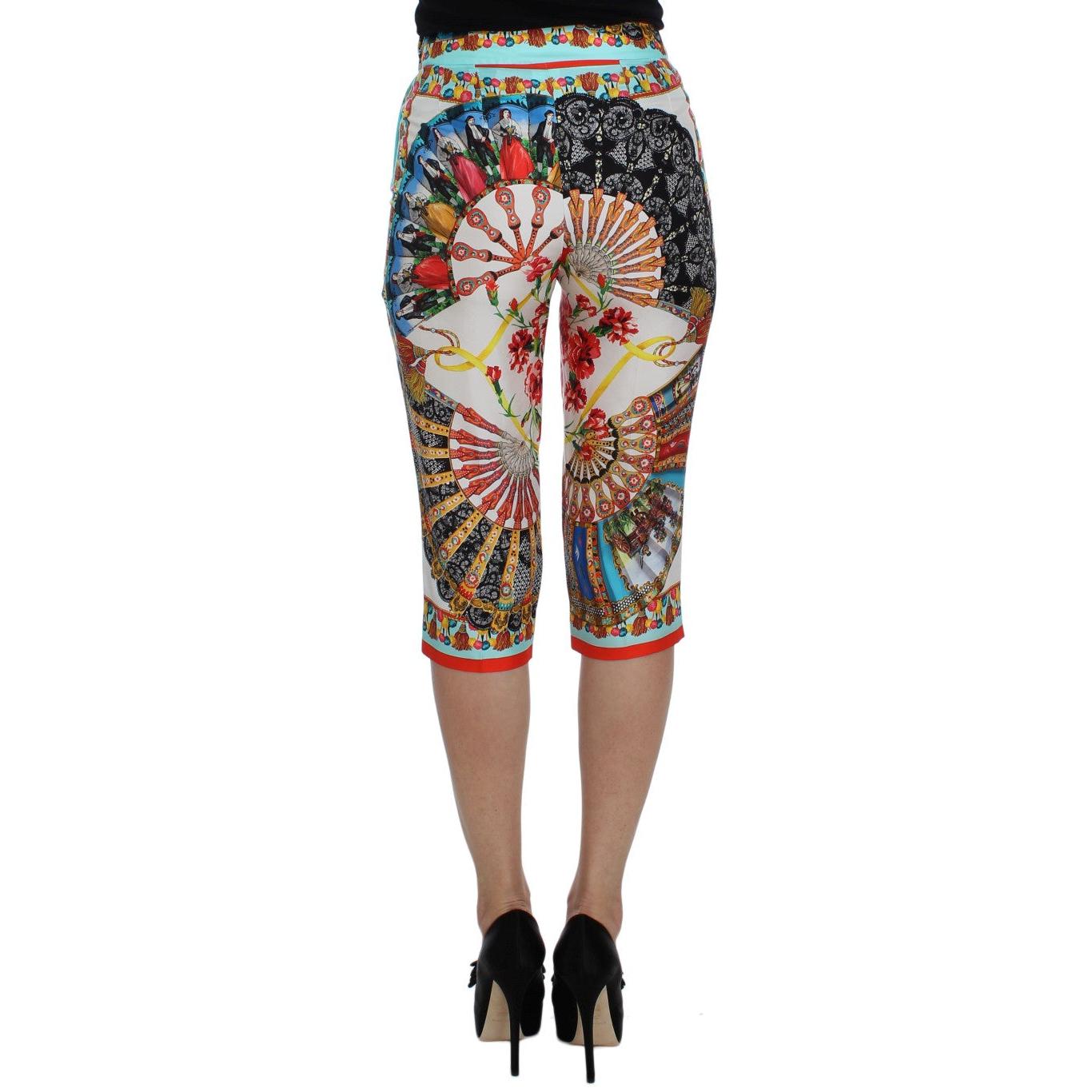 Multicolor Majolica Sicily Silk Pants - coffeewithmee2