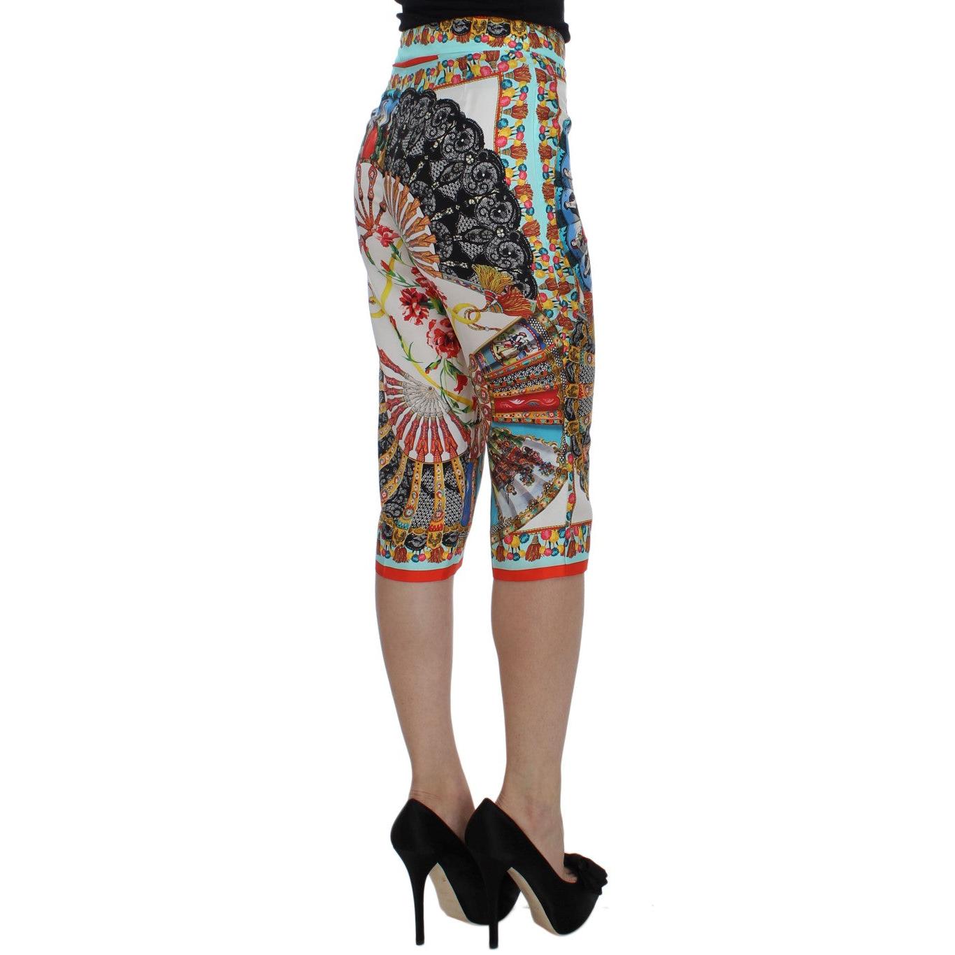 Multicolor Majolica Sicily Silk Pants - coffeewithmee2