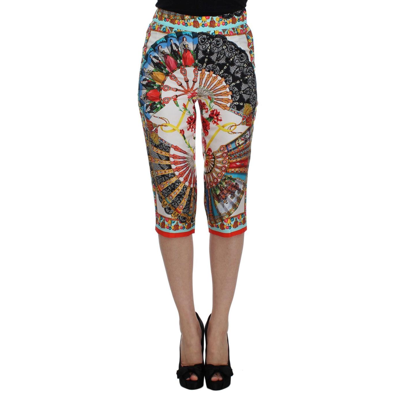Multicolor Majolica Sicily Silk Pants - coffeewithmee2
