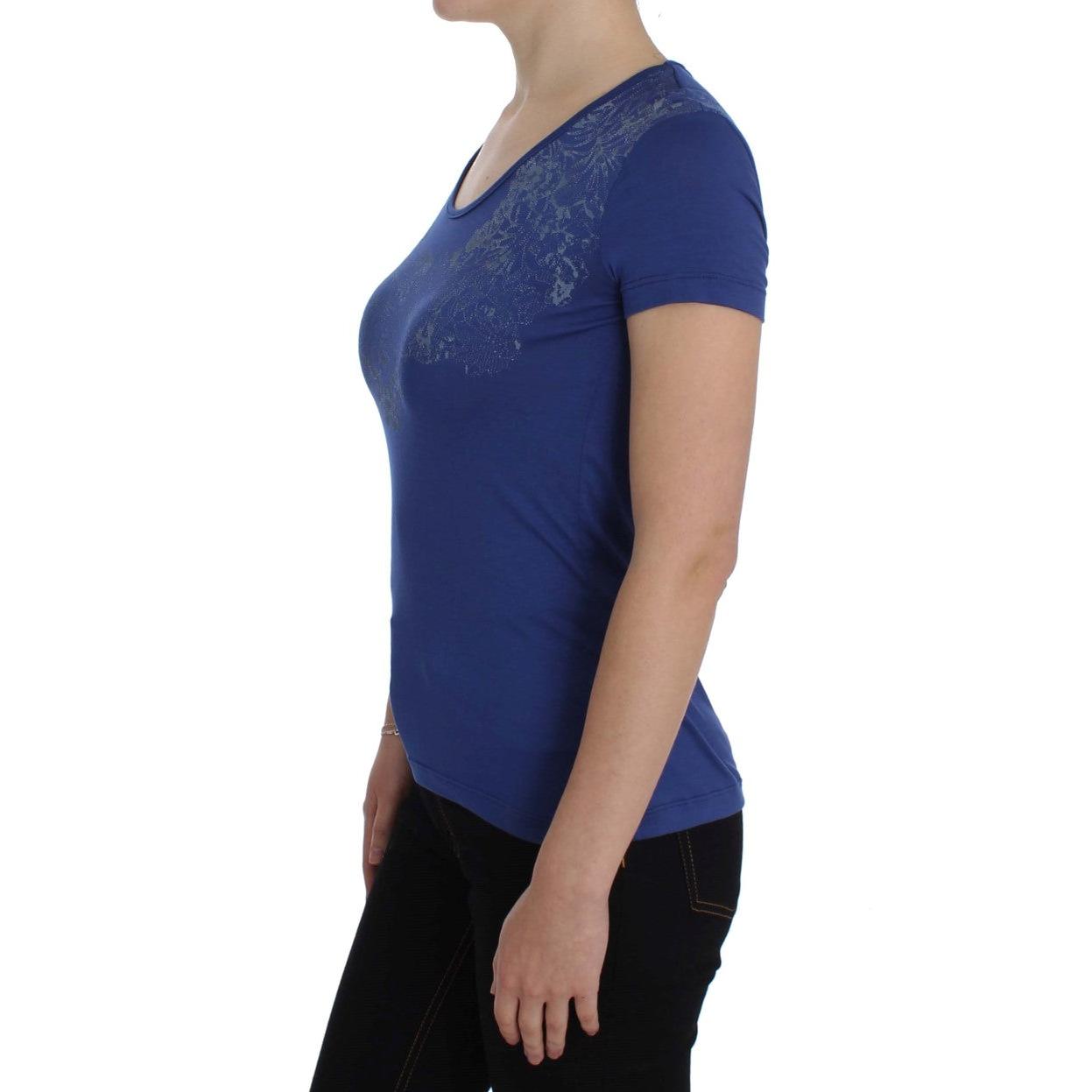 Blue Modal Stretch T-shirt - coffeewithmee2