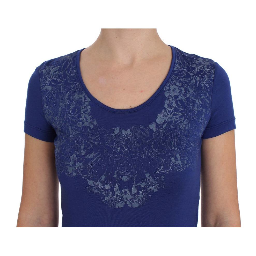 Blue Modal Stretch T-shirt - coffeewithmee2