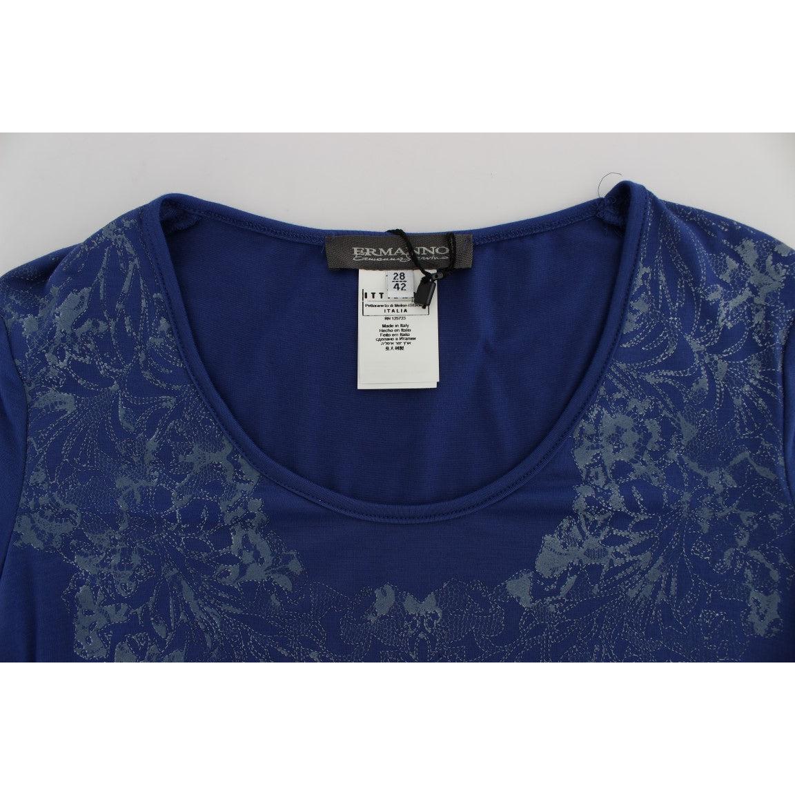 Blue Modal Stretch T-shirt - coffeewithmee2