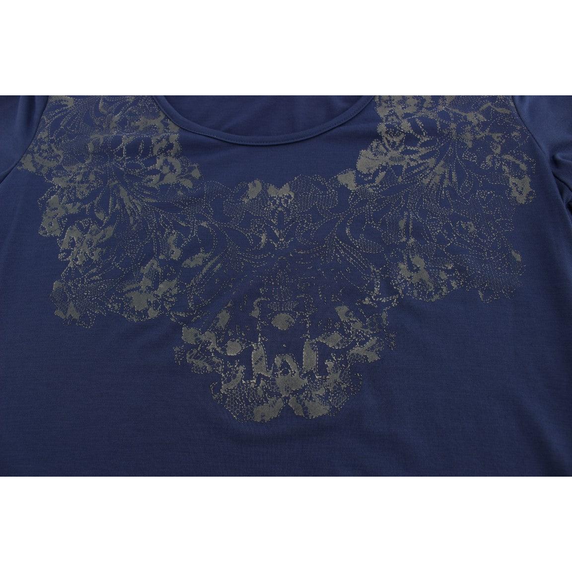 Blue Modal Stretch T-shirt - coffeewithmee2