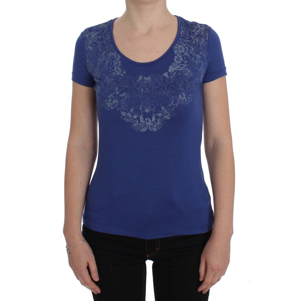Blue Modal Stretch T-shirt - coffeewithmee2