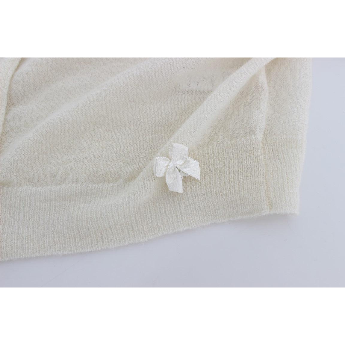White Wool Blend Sweater Cardigan - coffeewithmee2