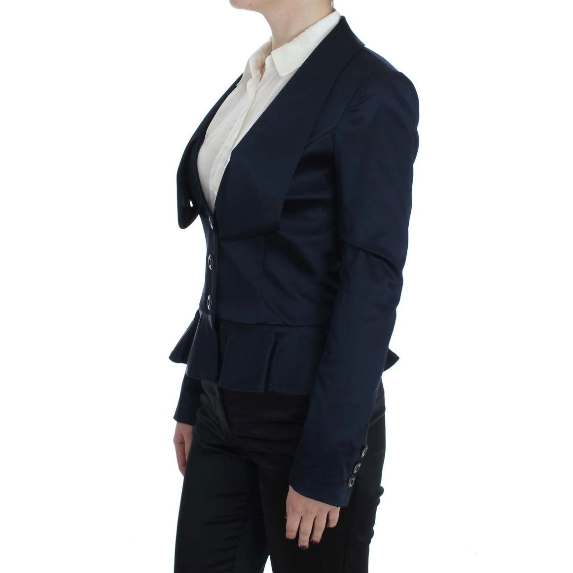 Blue Three Button Single Breasted Blazer Jacket - coffeewithmee2