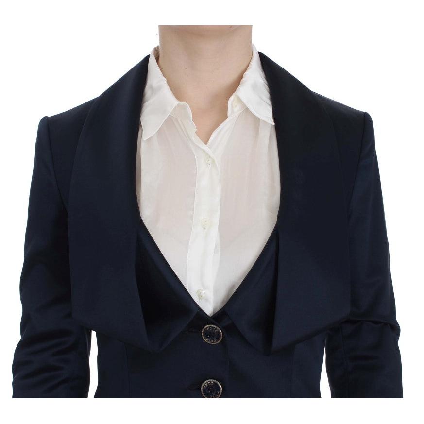 Blue Three Button Single Breasted Blazer Jacket - coffeewithmee2