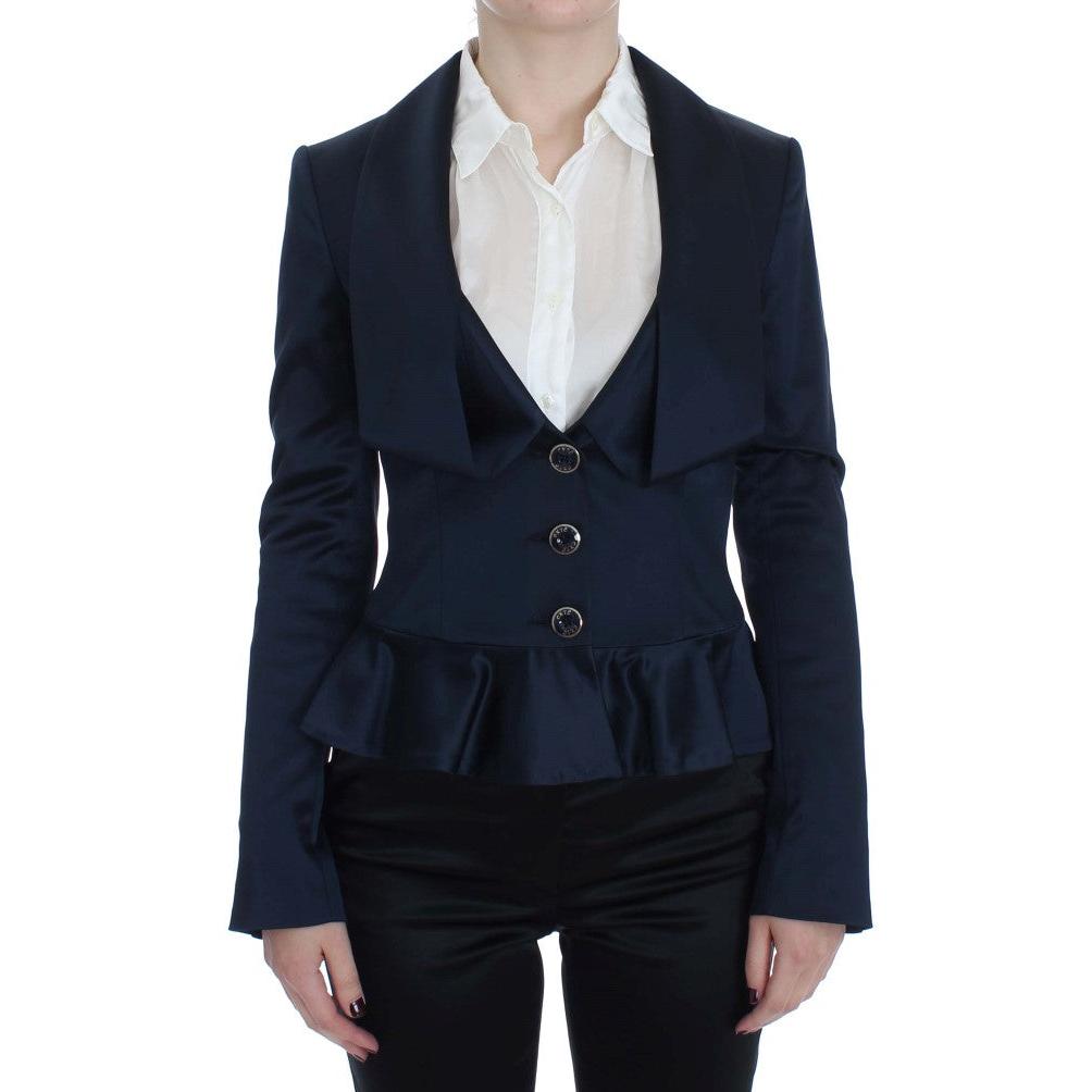 Blue Three Button Single Breasted Blazer Jacket - coffeewithmee2