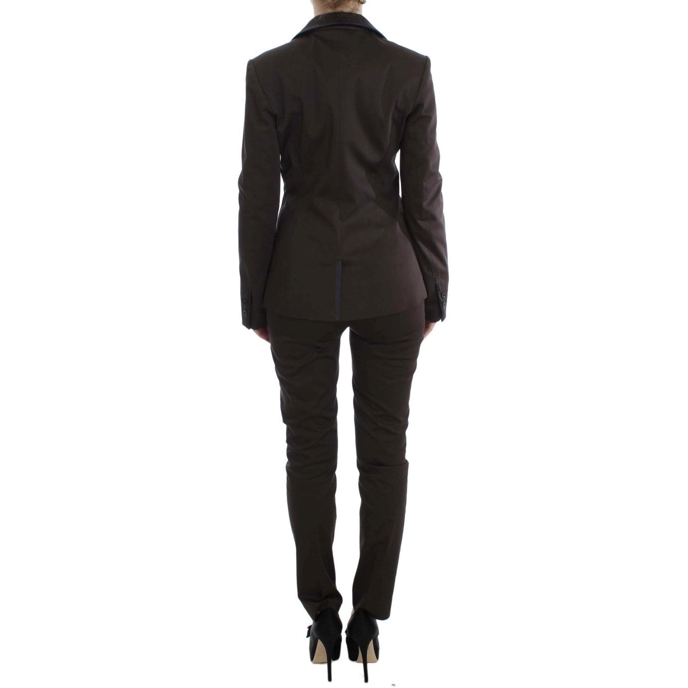 Brown Stretch Two Button Suit - coffeewithmee2