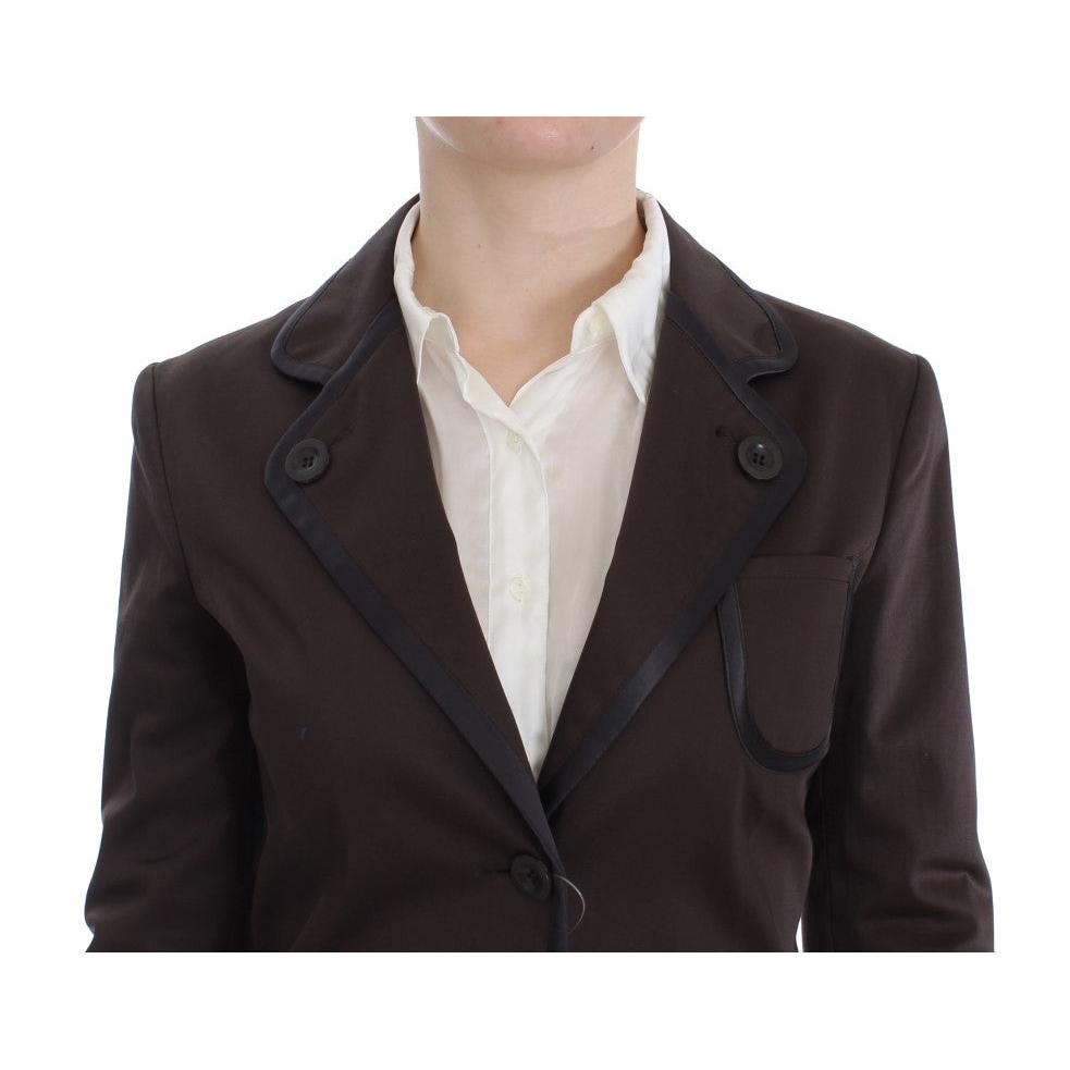 Brown Stretch Two Button Suit - coffeewithmee2