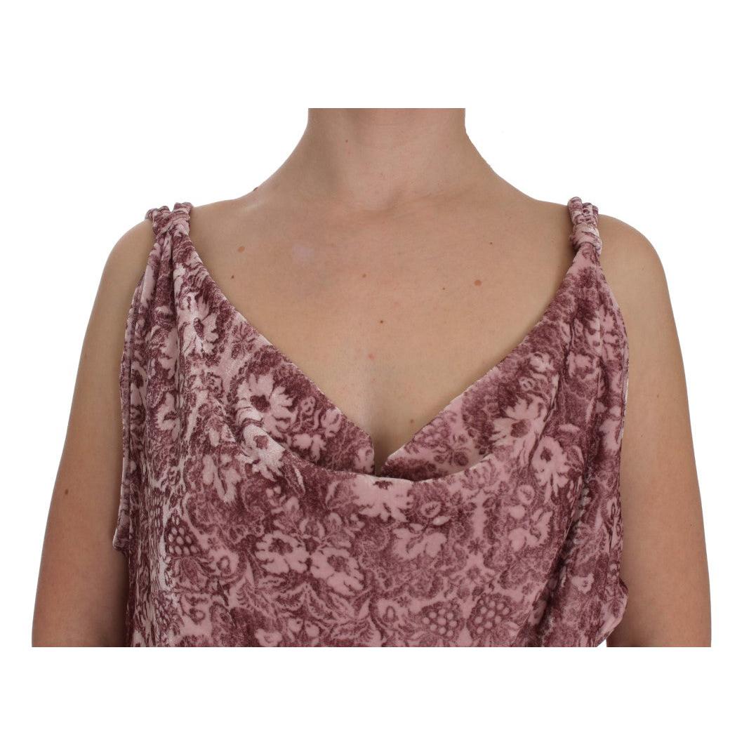 Pink Floral Print Viscose Silk Blouse Top - coffeewithmee2
