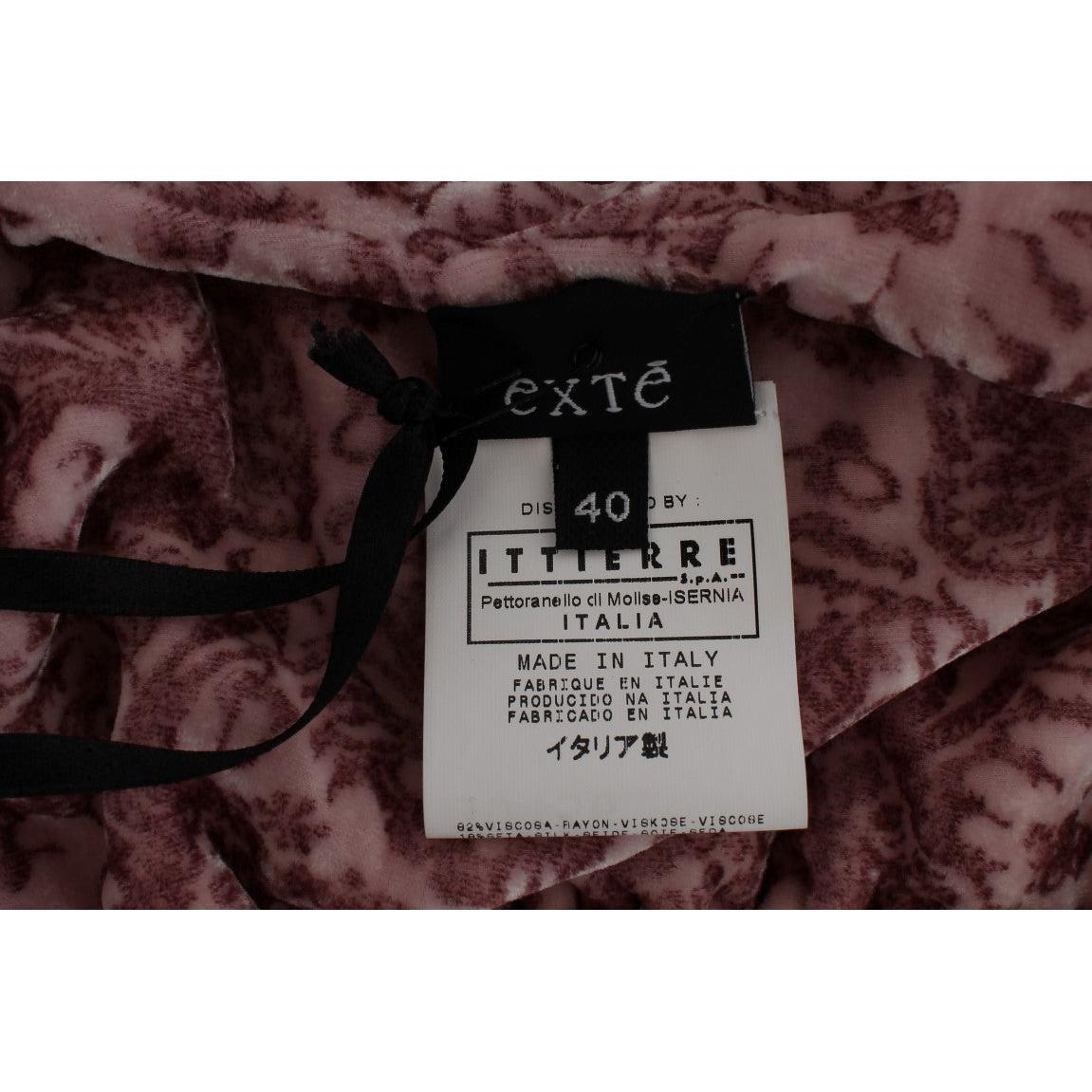 Pink Floral Print Viscose Silk Blouse Top - coffeewithmee2
