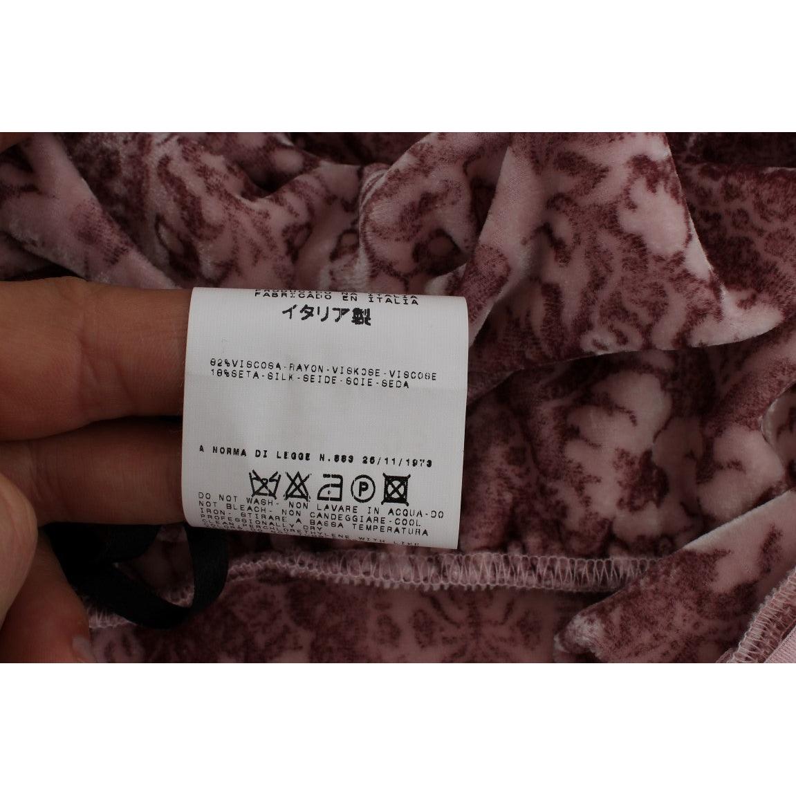 Pink Floral Print Viscose Silk Blouse Top - coffeewithmee2
