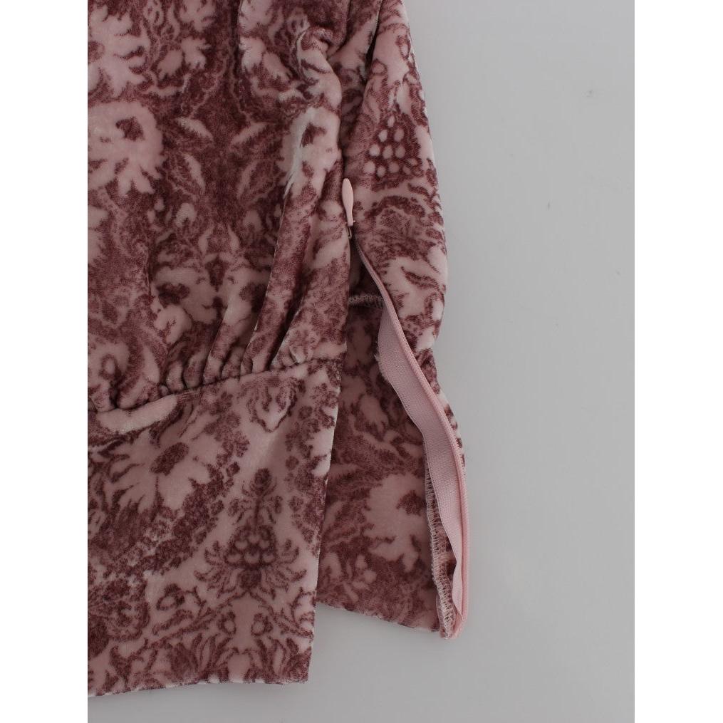 Pink Floral Print Viscose Silk Blouse Top - coffeewithmee2
