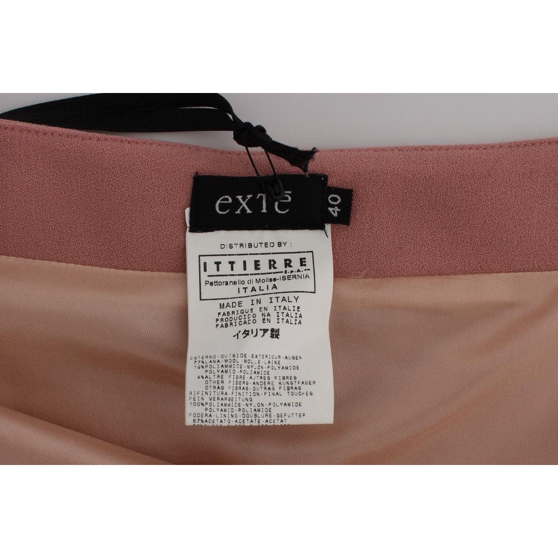 Pink Wool Stretch Straight Pencil Skirt - coffeewithmee2