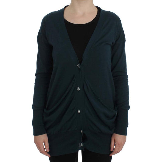 Green Button Down Cardigan Sweater - coffeewithmee2