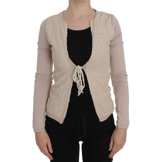 Pink Floral Lace Wrap Sweater - coffeewithmee2