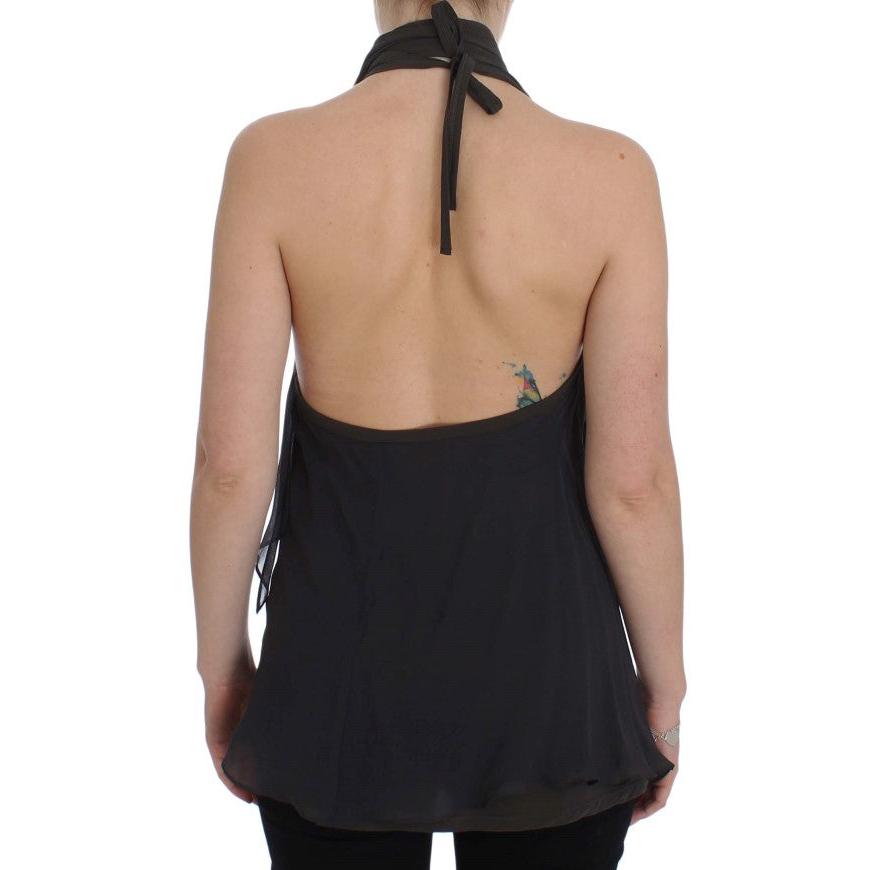 Gray Blue Stretch Blouse Top - coffeewithmee2