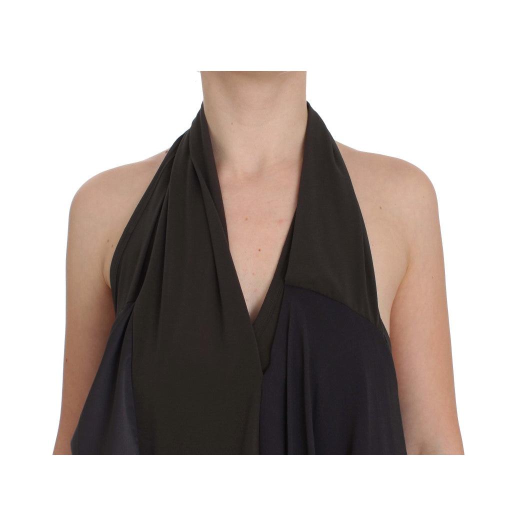 Gray Blue Stretch Blouse Top - coffeewithmee2