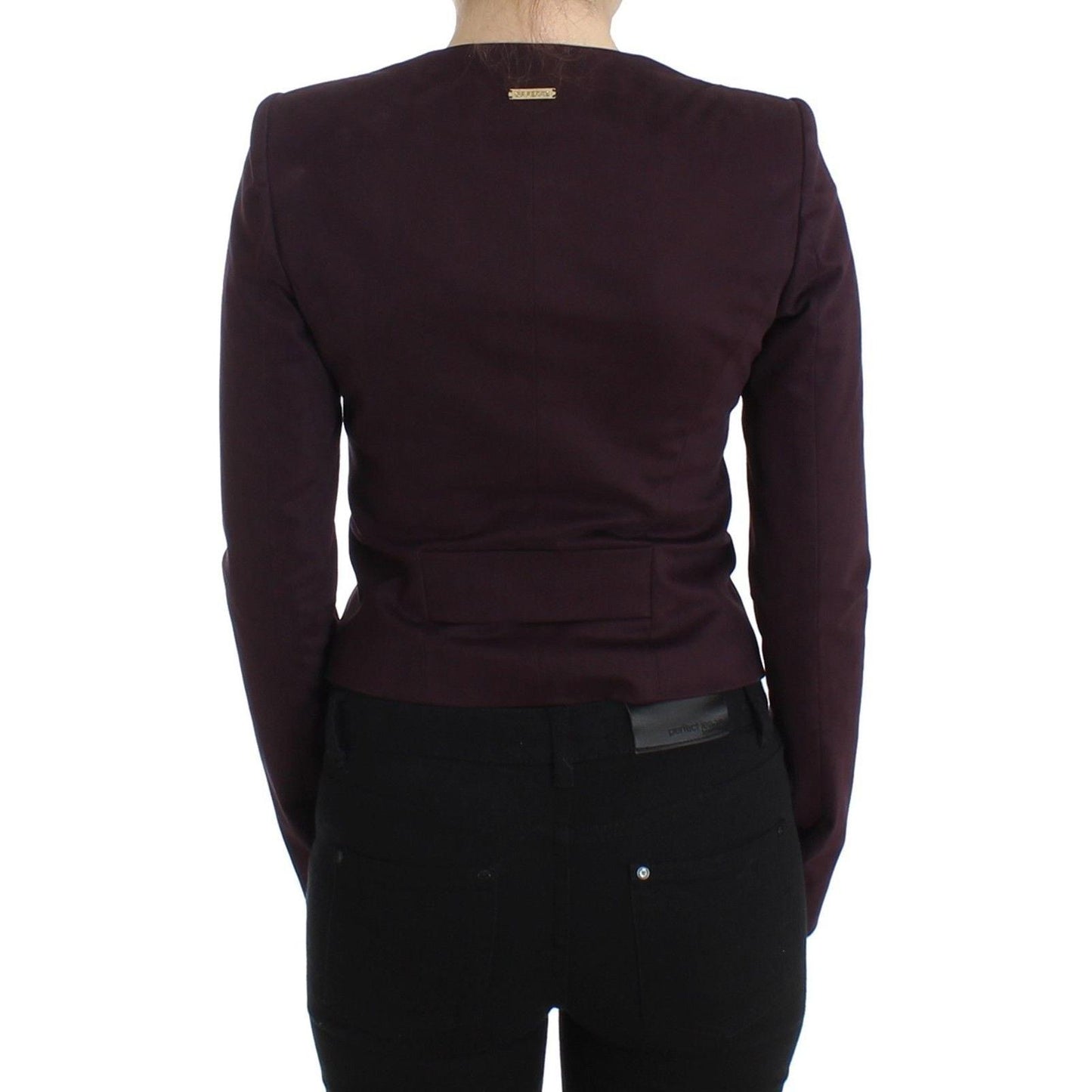 Purple Ruched Jacket Coat Blazer Short - coffeewithmee2
