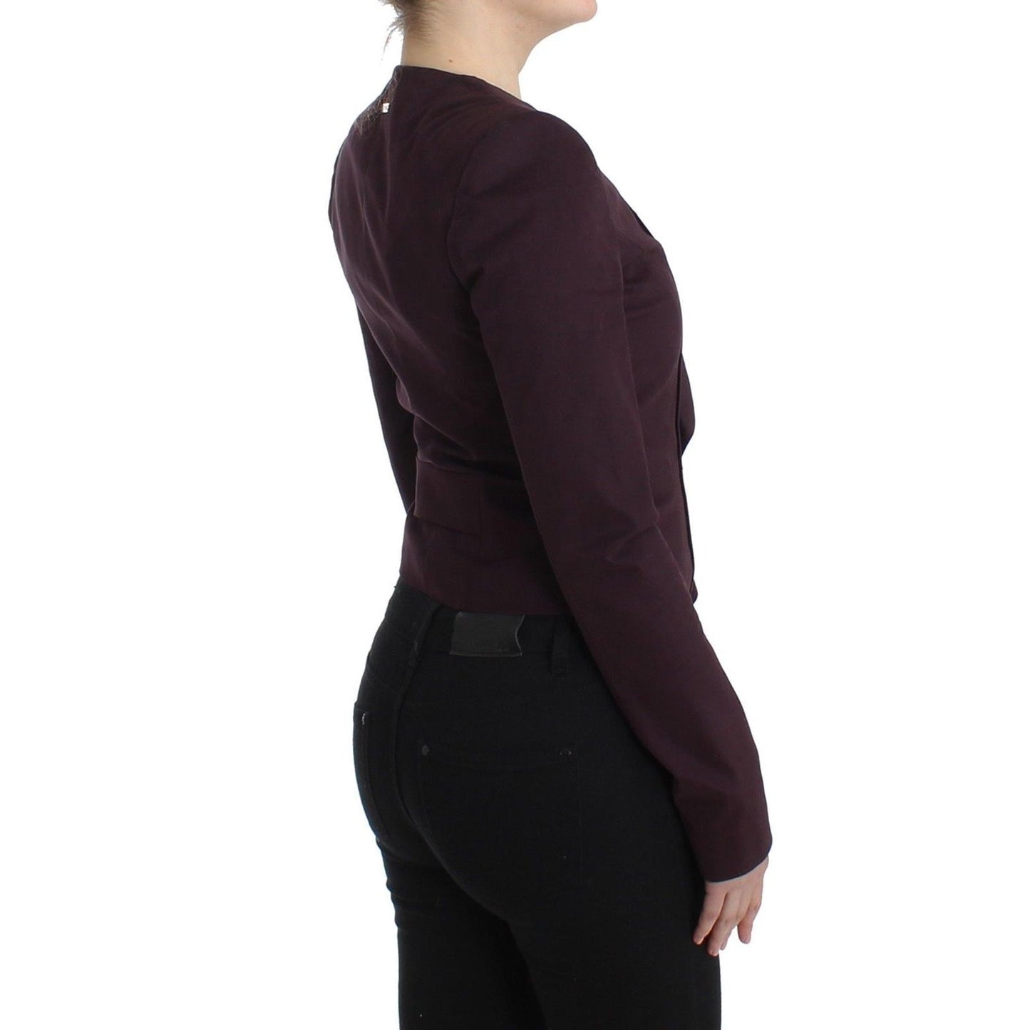 Purple Ruched Jacket Coat Blazer Short - coffeewithmee2