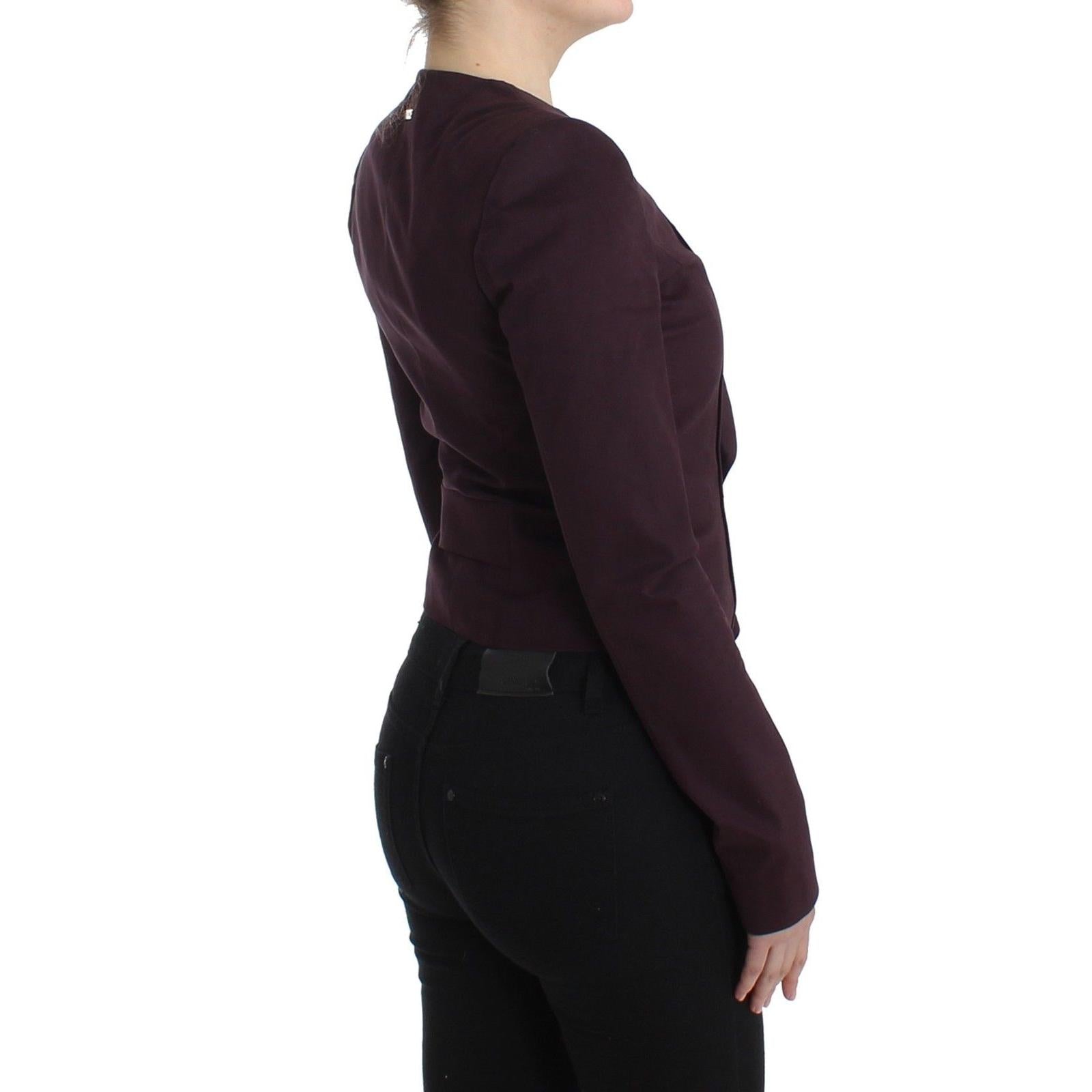 Purple Ruched Jacket Coat Blazer Short - coffeewithmee2
