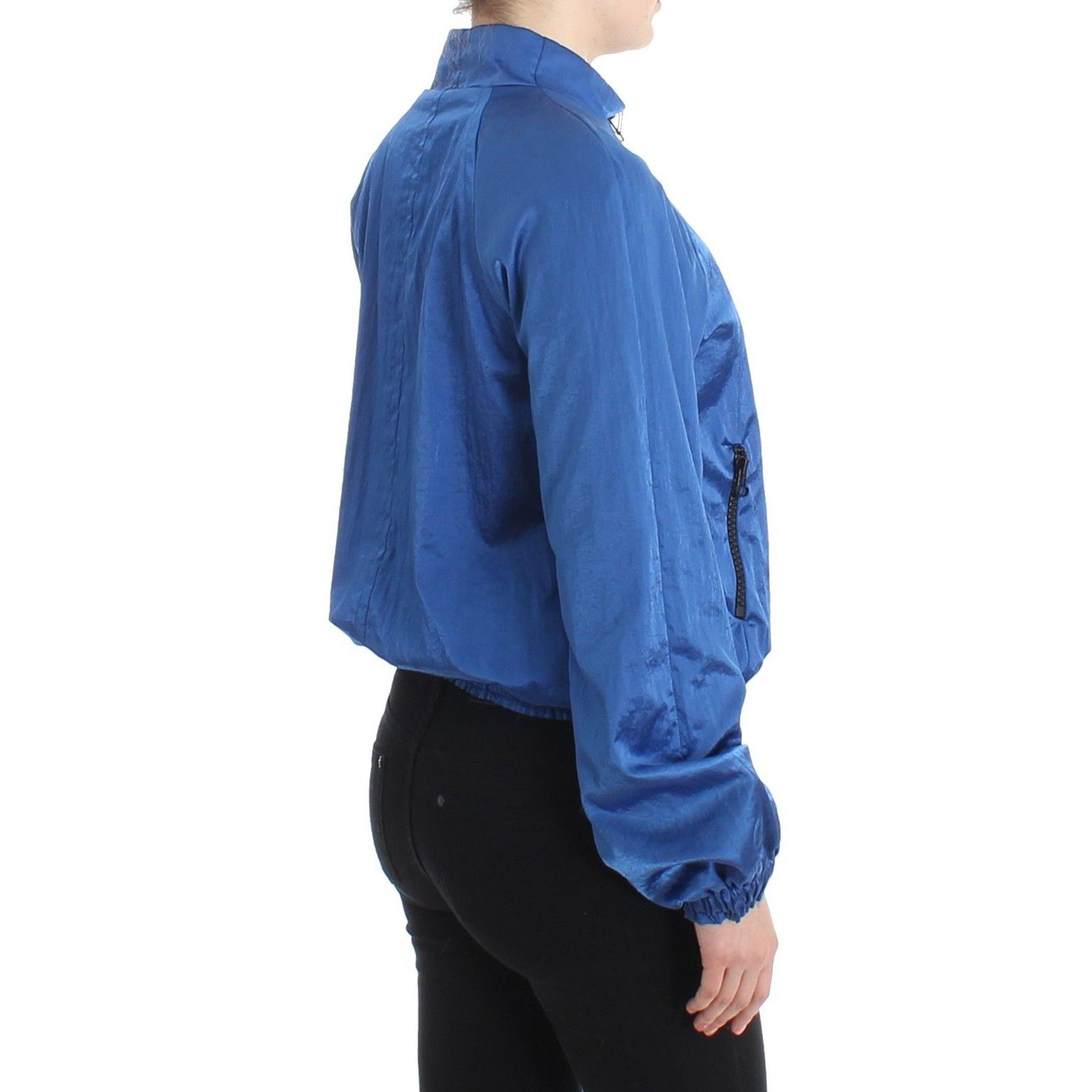 Blue Bomber Jacket Coat Blazer Short Nylon - coffeewithmee2