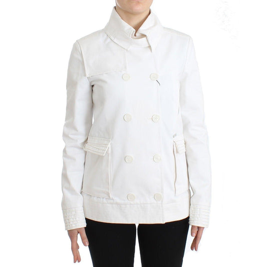 White Double Breasted Jacket Coat Blazer - coffeewithmee2