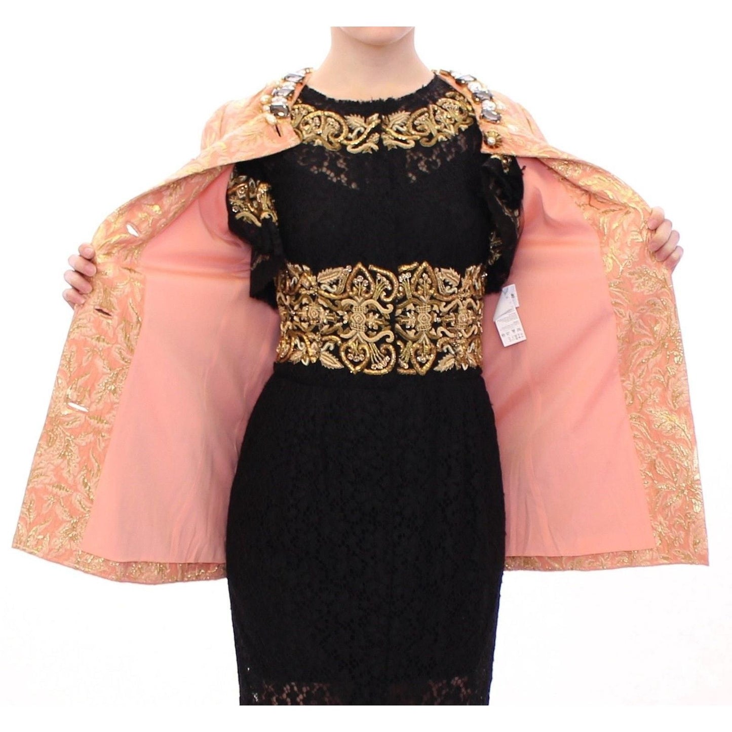 Pink Silk Brocade Crystal Jacket Coat - coffeewithmee2
