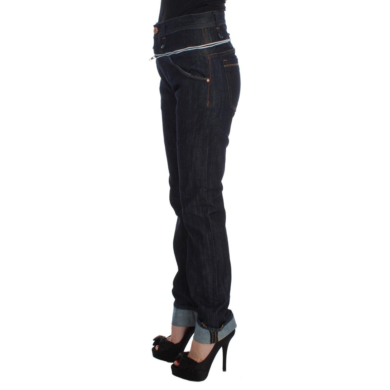 Blue Cotton Straight Fit High Waist Jeans - coffeewithmee2