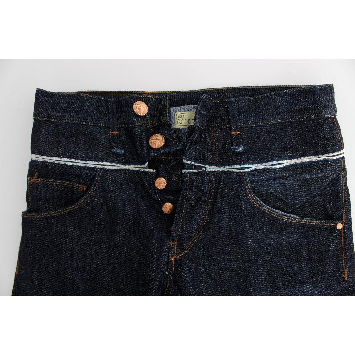 Blue Cotton Straight Fit High Waist Jeans - coffeewithmee2