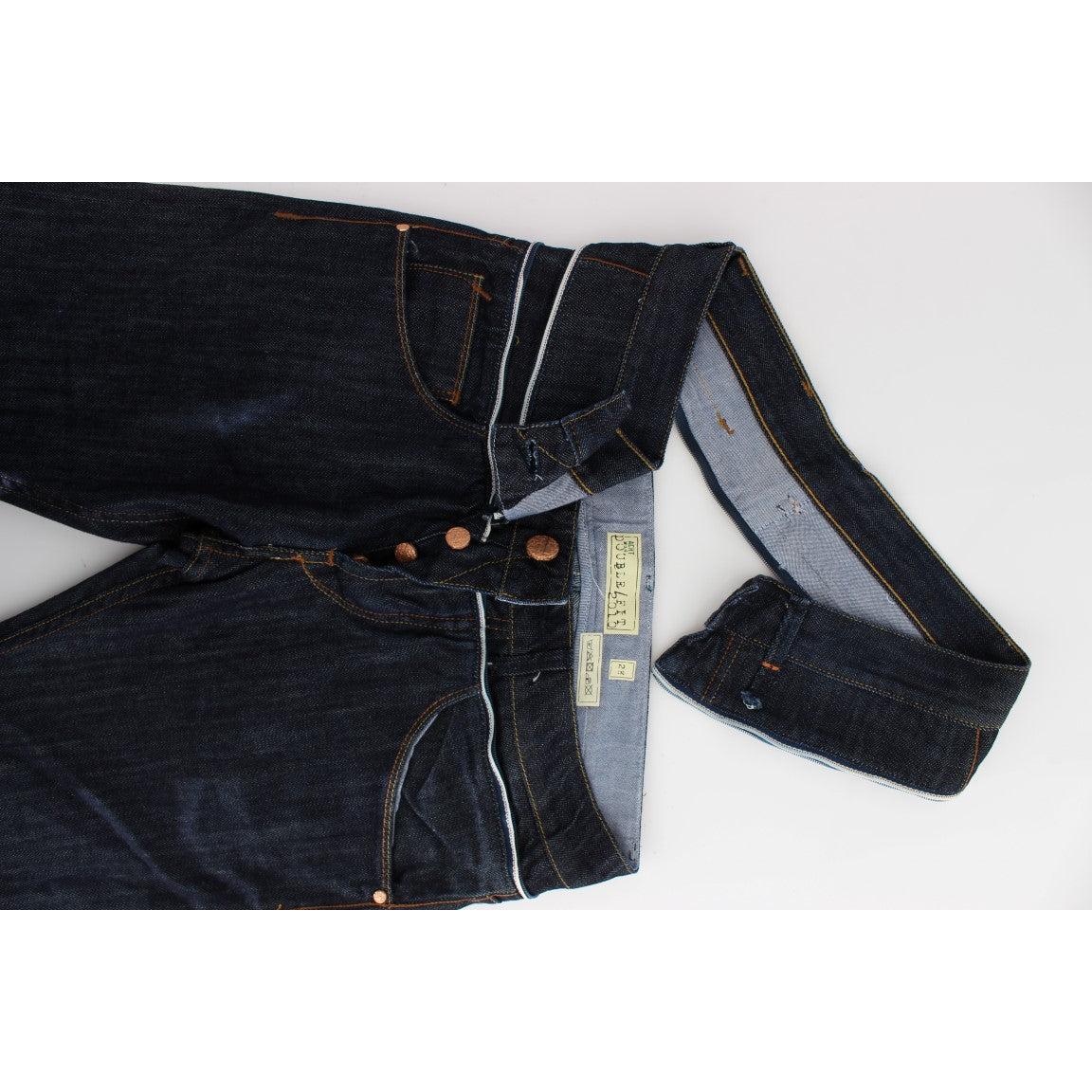 Blue Cotton Straight Fit High Waist Jeans - coffeewithmee2