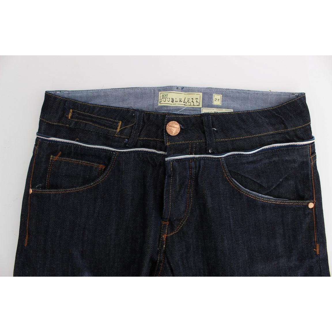 Blue Cotton Straight Fit High Waist Jeans - coffeewithmee2