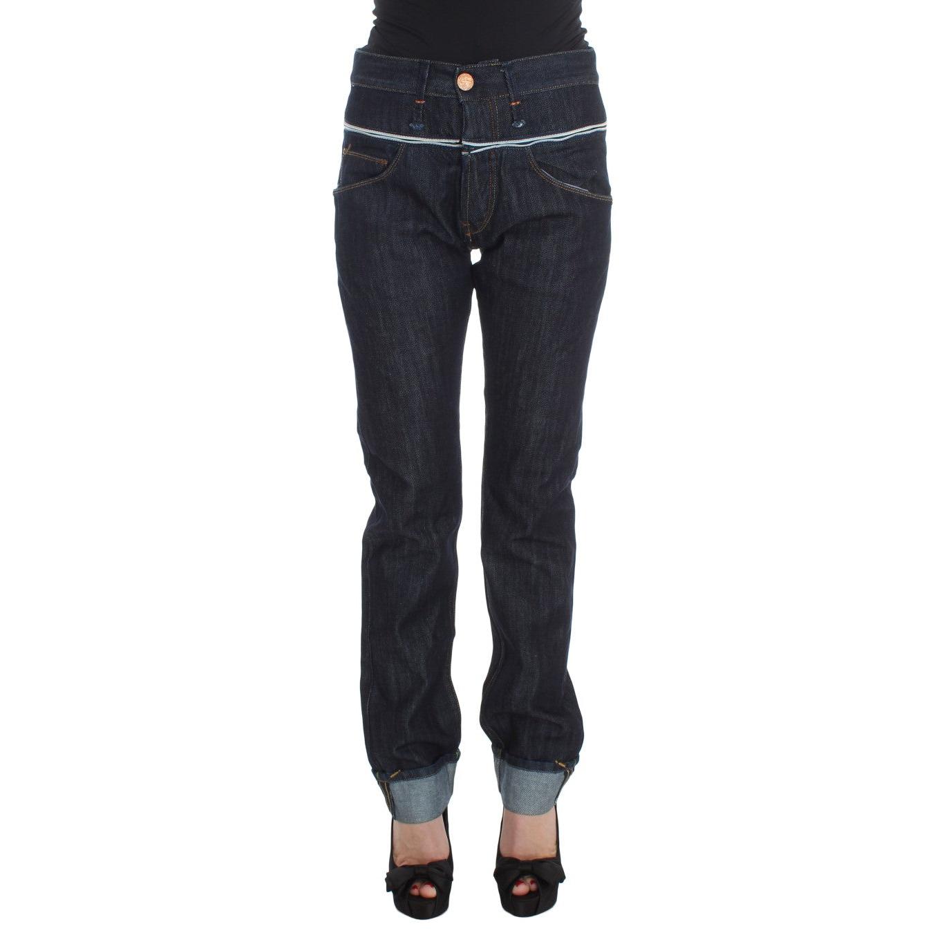 Blue Cotton Straight Fit High Waist Jeans - coffeewithmee2