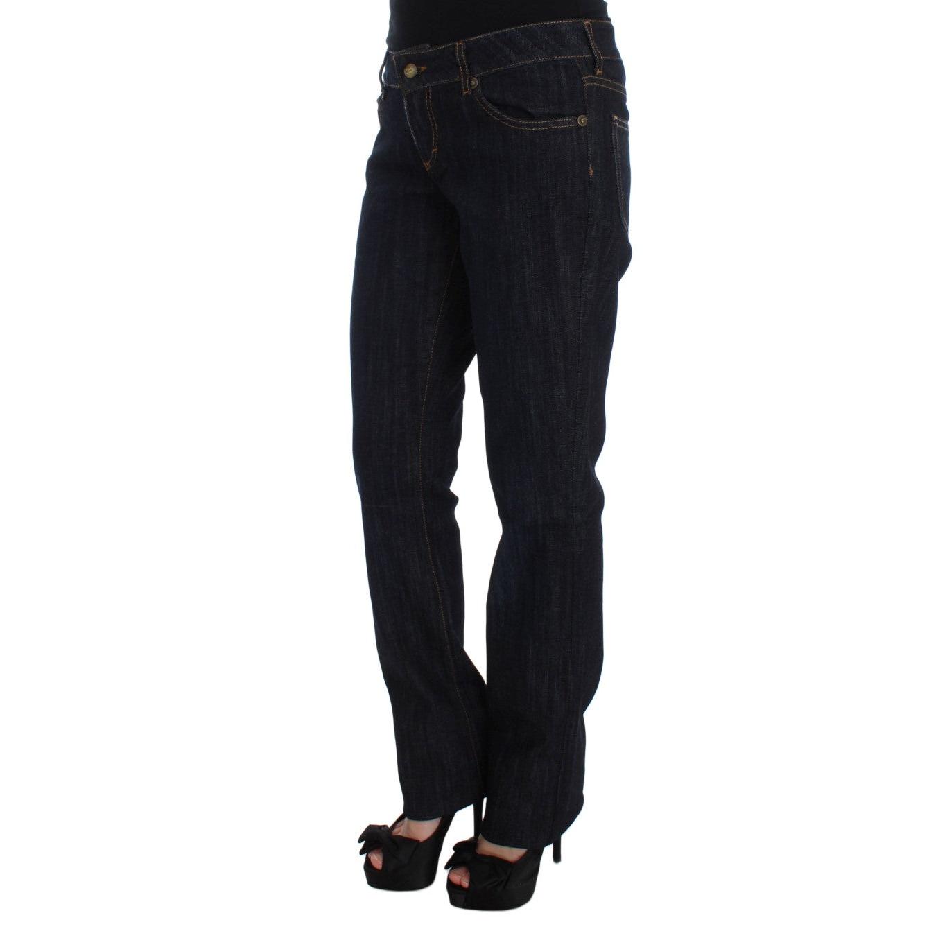 Blue Cotton Straight Fit Stretch Jeans - coffeewithmee2