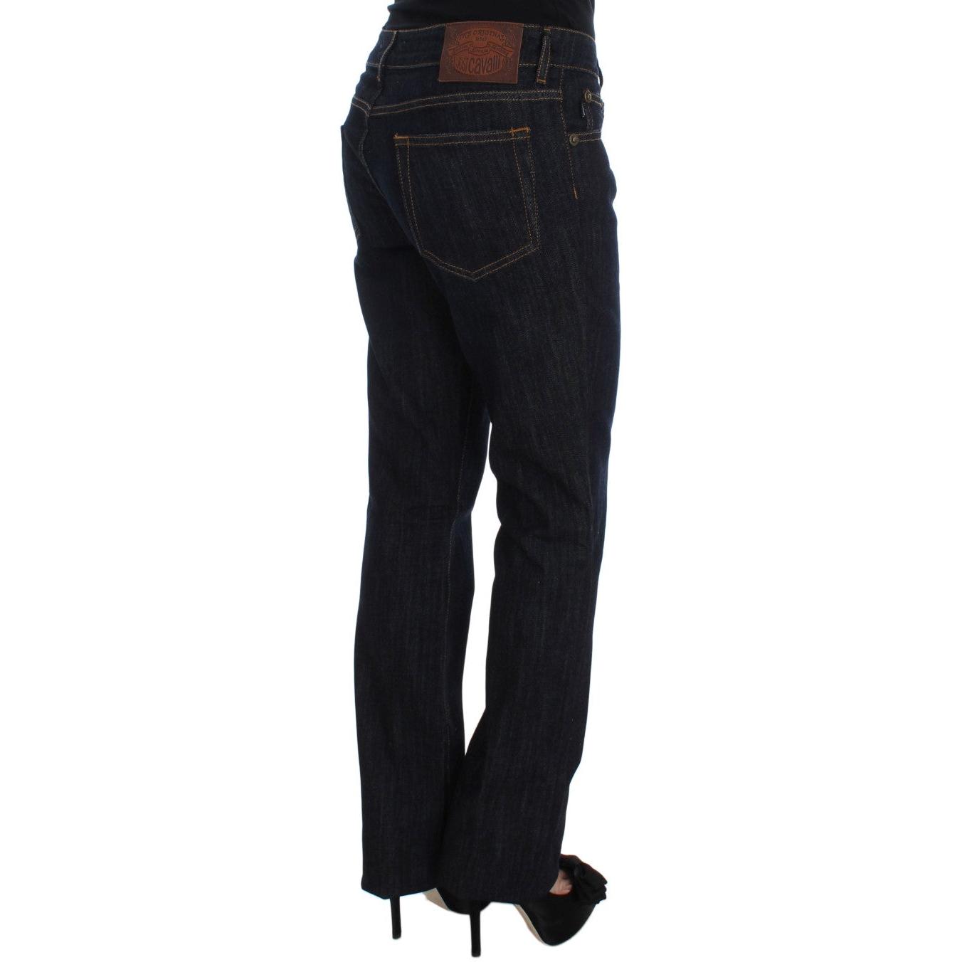 Blue Cotton Straight Fit Stretch Jeans - coffeewithmee2